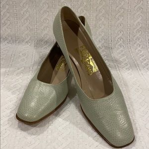 Salvatore Ferragamo Sage Snakeskin Heels